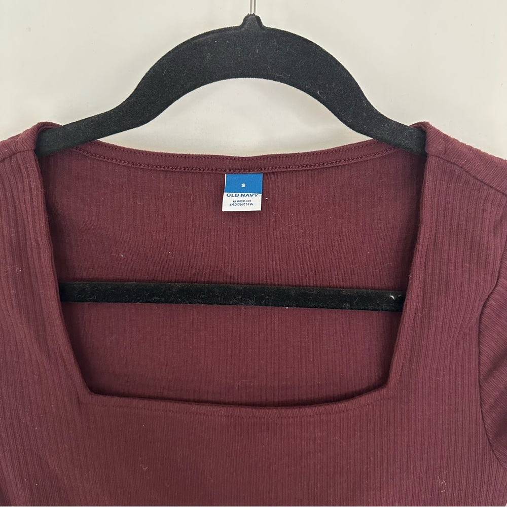 Burgundy Ribbed Bodysuit - Picture 3 of 4